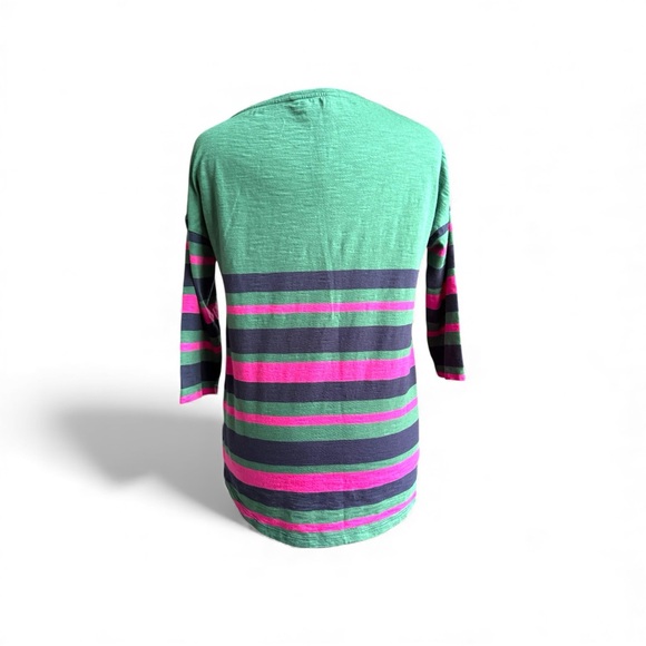 Boden Green and Pink Striped 3/4 Sleeve Top - Picture 5 of 5